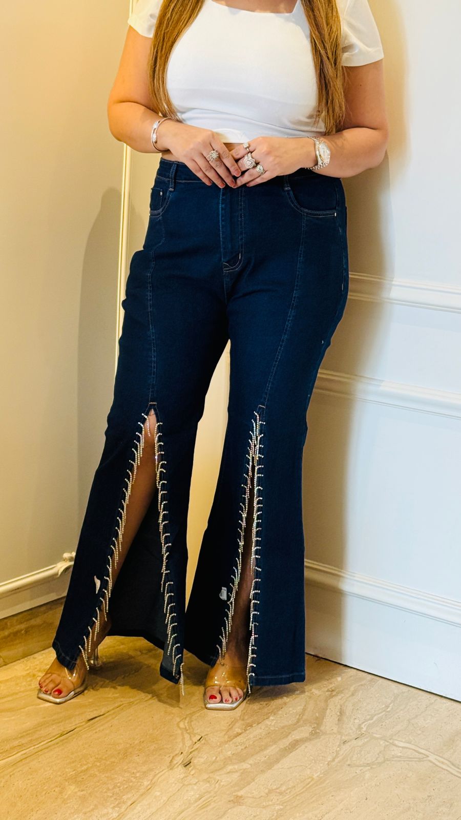 Crystal Curve Denim- Blue, Navy